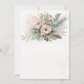 ピンクフローラセージ緑のウェディングシャワーの招待 招待状 (裏面)