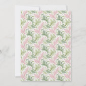 ピンクフローラセージ緑エレガントブライダルシャワー 招待状 (裏面)