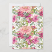 ピンクフローラセージ緑ホワイトマザーズデイブランチ 招待状 (裏面)