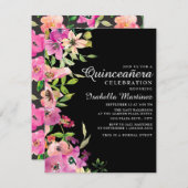 ピンクフローラセージ葉グリーンシズブラッククインセアニラ 招待状 (正面/裏面)