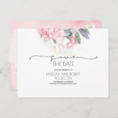 ピンクフローラソフトヴィンテージ保存日 案内ポストカード (正面/裏面)