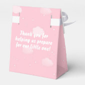 ピンクフローラゾウ女の子ベビーシャワーありがとう フェイバーボックス (裏面サイド)
