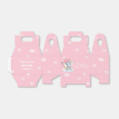 ピンクフローラゾウ女の子ベビーシャワーありがとう フェイバーボックス (折り畳みなし)