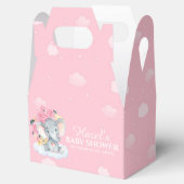 ピンクフローラゾウ女の子ベビーシャワーありがとう フェイバーボックス (オープン)