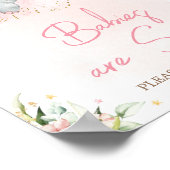 ピンクフローラゾウ赤ちゃんシャワーベビーは甘い ポスター (角)