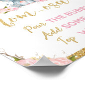 ピンクフローラゾウ赤ちゃんシャワーマムオーサバー ポスター (角)