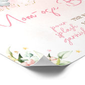 ピンクフローラゾウ赤ちゃんシャワー母オサバー ポスター (角)