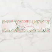 ピンクフローラゾウ赤ちゃんシャワー ペットボトルラベル (シングルラベル)