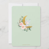 ピンクフローラゾウ1歳の誕生日の三日月  招待状 (裏面)