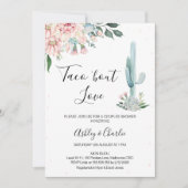 ピンクフローラタコ'ロブカップルのシャワー 招待状 (正面)