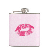 ピンクフローラダマスクと唇 フラスク (正面)