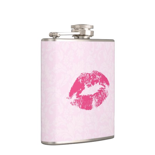 ピンクフローラダマスクと唇 フラスク (右)