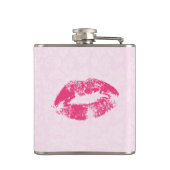 ピンクフローラダマスクと唇 フラスク (裏面)