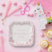 ピンクフローラチノワセリーブライダルシャワー紙プレート ペーパープレート (パーティー)