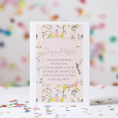 ピンクフローラチノワセリーベビーシャワーおむつラッフル エンクロージャーカード