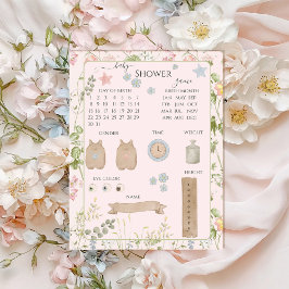 ピンクフローラチノワセリーベビーシャワー推量ゲーム