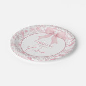 ピンクフローラチノワセリー1st誕生日紙プレート ペーパープレート (アングル)