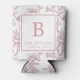 ピンクフローラチノワセ結婚リーイニシャルのクーラーボックス 缶クーラー