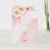 ピンクフローラチャーム&ラブスイートバニーマザーズデイ カード (裏面)