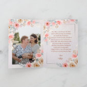 ピンクフローラチャーム&ラブバニー写真母の日 カード (内部)