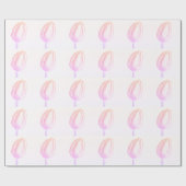 ピンクフローラチューリップパターンクリスマスホリデー2022 ラッピングペーパー (フラット)