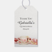 ピンクフローラティーカップパールクインチェニェラ ギフトタグ (正面)