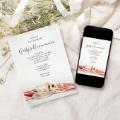 ピンクフローラティーカップ真珠キンセアニェラパーティー 招待状