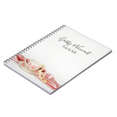 ピンクフローラティーカップ結婚真珠のゲストブック ノートブック (左側)