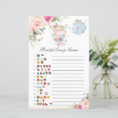 ピンクフローラティーパーティーブライダルシャワー写真ゲーム (スタンド正面)