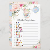 ピンクフローラティーパーティーブライダルシャワー写真ゲーム (正面/裏面)