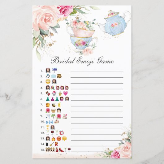 ピンクフローラティーパーティーブライダルシャワー写真ゲーム (正面)