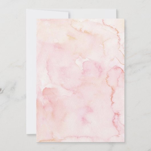 ピンクフローラティーパーティーベビーは醸造招待状 招待状 (裏面)