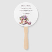 ピンクフローラティーパーティーベビーガールシャワー ハンドファン (裏面)