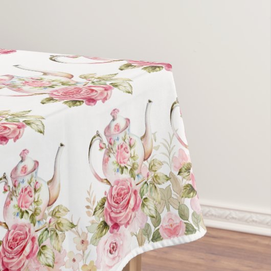 ピンクフローラティーパーティーベビーシャワー テーブルクロス (インサイチュ)