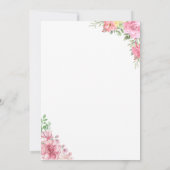 ピンクフローラティーパーティー誕生日招待状 招待状 (裏面)