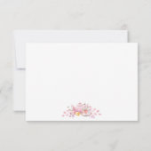 ピンクフローラティーパーティー赤ちゃんシャワーありがとう サンキューカード (裏面)