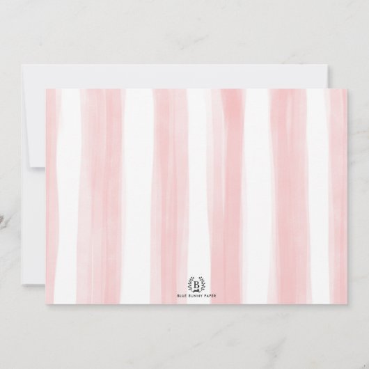 ピンクフローラテディベアガール1日目の誕生日パーティー 招待状 (裏面)