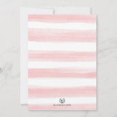 ピンクフローラテディベアバルーンベビーガールシャワー サンキューカード (裏面)