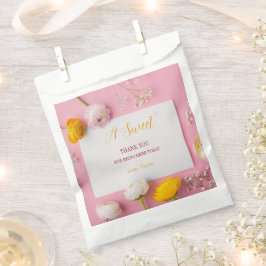 ピンクフローラテーマブライダルシャワー フェイバーバッグ