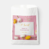 ピンクフローラテーマブライダルシャワー フェイバーバッグ (正面)