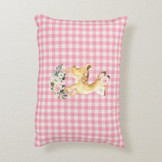 ピンクフローラディアガールズ子供部屋 アクセントクッション (裏面(縦))