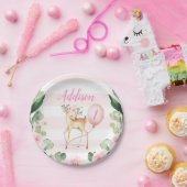 ピンクフローラディアバースデーパーティー紙プレート ペーパープレート (パーティー)