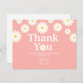 ピンクフローラデイジーサンキューカード サンキューカード (正面/裏面)