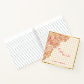 ピンクフローラデイリー千鳥格子のプランナー名モダン ノートブック (内部)