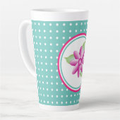 ピンクフローラデザイン カフェラテマグ (左アングル)