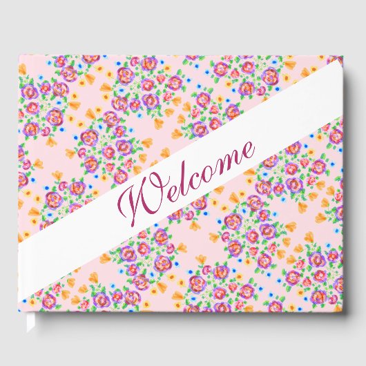 ピンクフローラデザイン ゲストブック (正面)