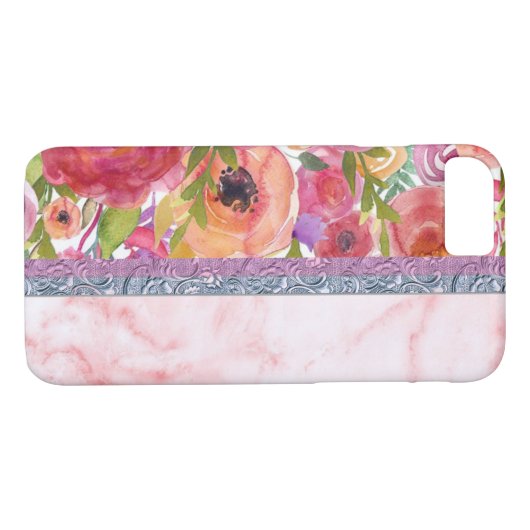 ピンクフローラデザイン Case-Mate iPhoneケース (裏面(横))