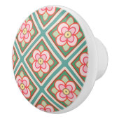 ピンクフローラトレリスヴィンテージ花柄 セラミックノブ (右)