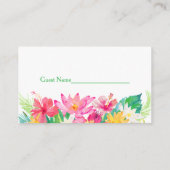 ピンクフローラトロピカルおむつラッフルチケット エンクロージャーカード (裏面)