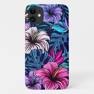 ピンクフローラトロピカルハイビスカスフラワー iPhone 11 ケース